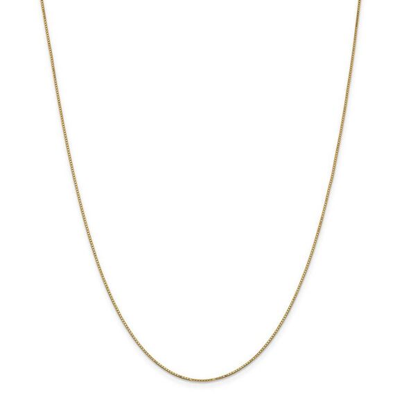 0.9mm 14k Yellow Gold Box Chain w/Spring Ring Necklace, 20 Inch - Picture 3 of 8